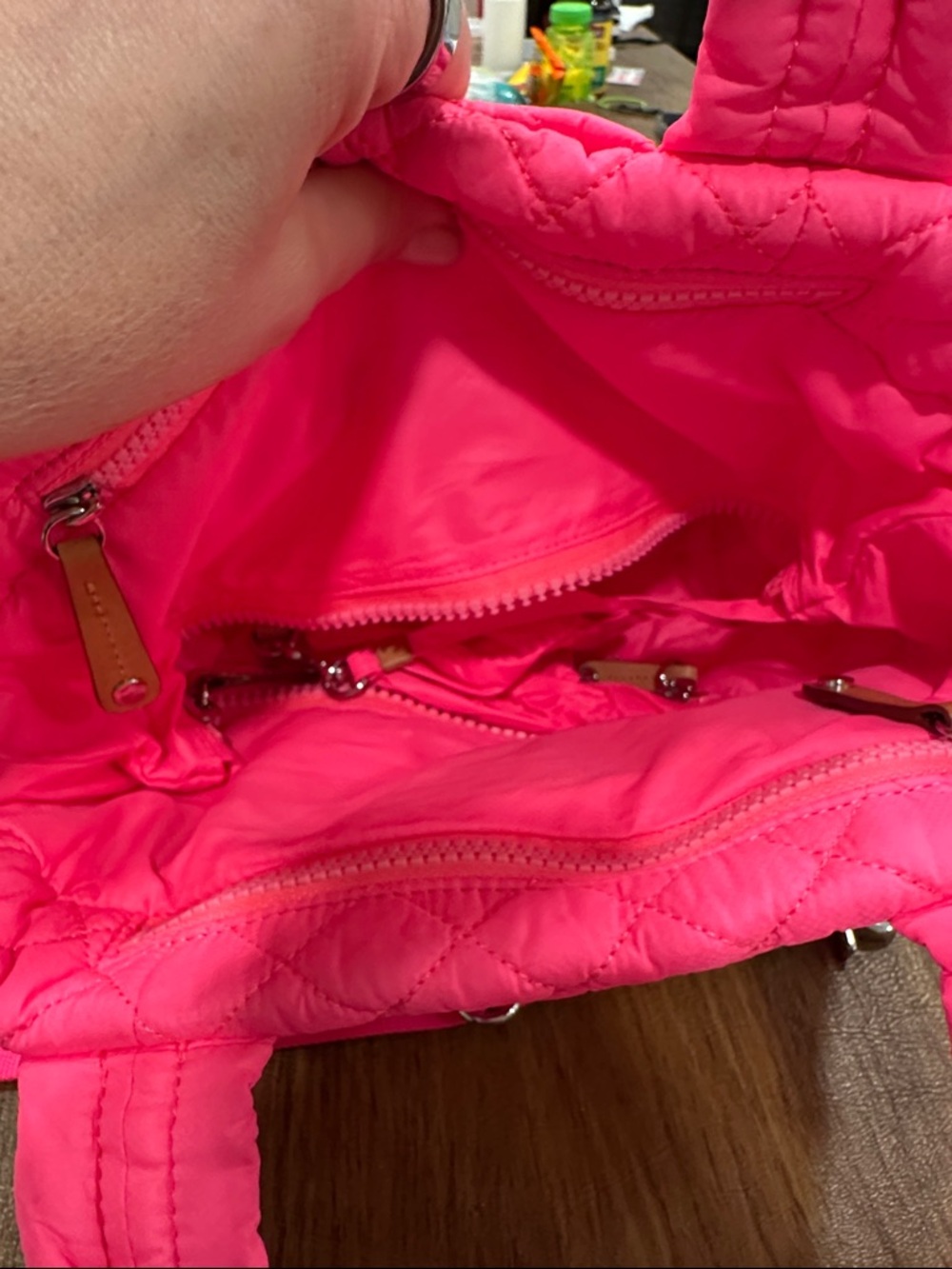 MZ Wallace Quilted Hot Pink Tote - Picture 7 of 7